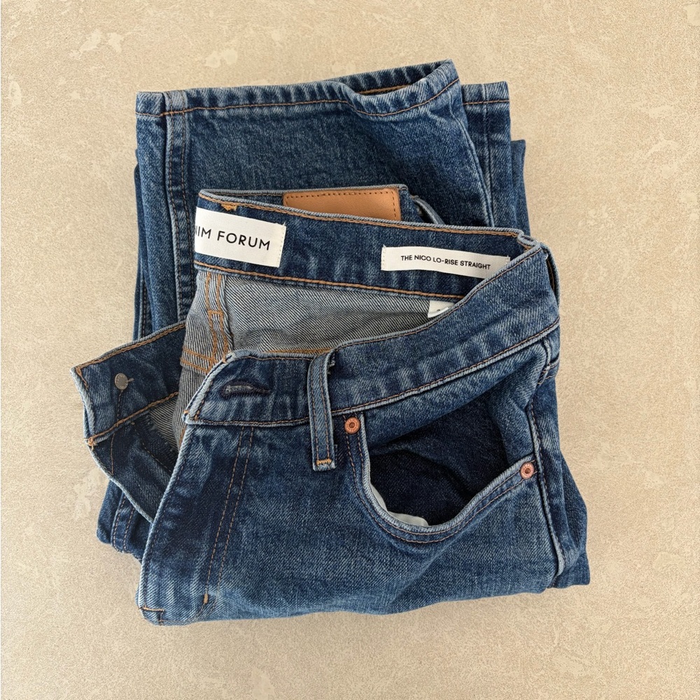 Aritzia Women Jeans Straight Leg - Dark Blue